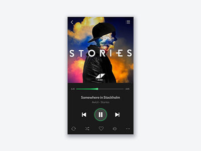 Daily UI #009 - Music Player album app black colorful daily ui design interface mobile music music player ui
