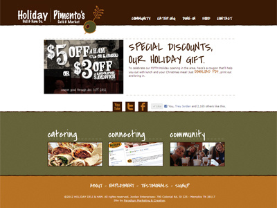 Holiday Deli & Ham Co. - website design holiday deli holiday deli website design holiday ham pimentos cafe website design