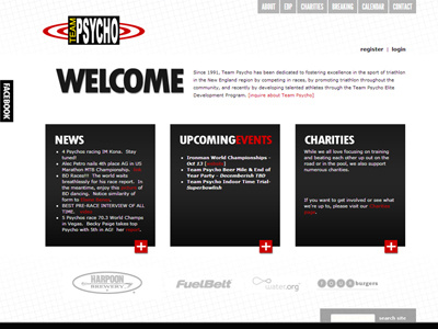 Team Psycho - website design psycho sport sport website team team psycho triathletes team psycho website triathlon