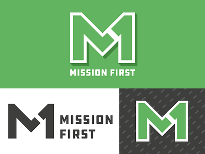 Mission First Logo black branding flat green icon logo logotype mark simple