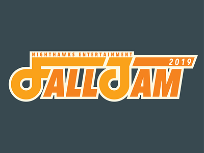 Fall Jam Tee apparel college fall jam music orange tee tshirt type typography ung yellow