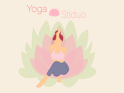 a girl doing yoga a woman design graphic design illustration lotus red hair studio yoga