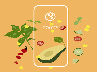 App on the topic of healthy eating app design graphic design healthy food illustration vector vegerables