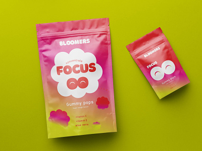 focus gummy pops packaging design booster branding design focus graphic design gummies healthy labels logo packaging packagingdesign