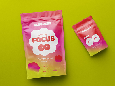 focus gummy pops packaging design