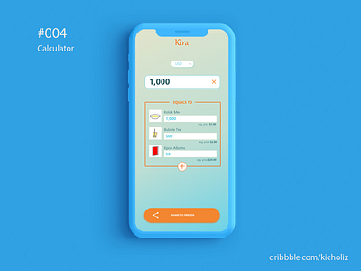 DailyUI 004 - Calculator (Kira)