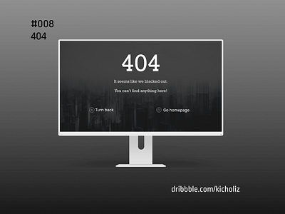 DailyUI 008 - 404 Page (Utility) 404 black black and white dailyui dailyui 008 dark desktop design mockup