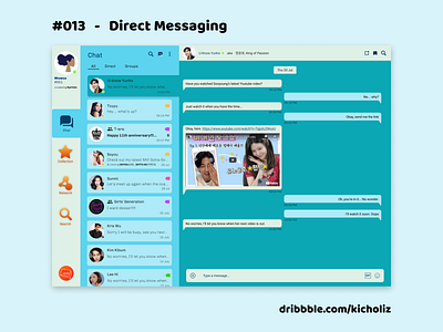 DailyUI 013 - Direct Messaging (wuwus) chat dailyui dailyui 013 desktop desktop app direct messaging kpop messenger web design