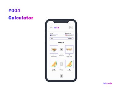 DailyUI #004 - Calculator calculator converter currency dailyui food mobile app