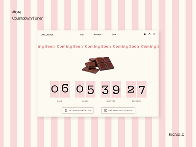 DailyUI #014 - Countdown Timer boutique chocolate chocolatier countdown countdown timer dailyui desktop ecommerce food light pink timer vanilla