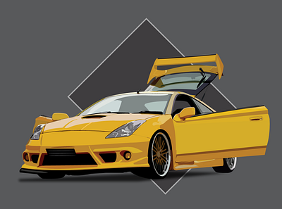 Illustration Yellow Car animation app branding design graphic design illustration motion graphics ui vector