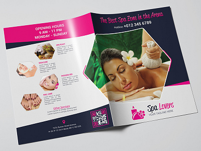 SPA Lovers Bi-Fold Brochure bi fold brochure brochure template graphic design message relax spa spa brochure spa lovers