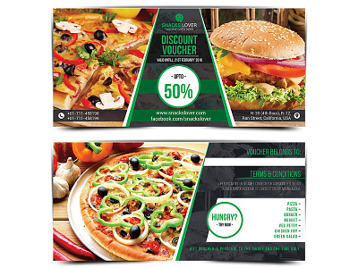 Discount Voucher Template discount fast food gift voucher graphic design hungry pizza snacks template ticket design voucher voucher template
