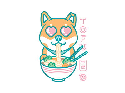 TOFU anime animeart design illustration love heart pho ramen sheeba tofu