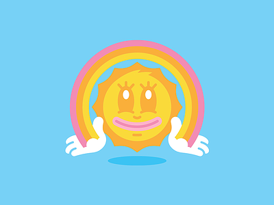 Mr Bright Side | Art cartoon character design face illustration line rainbow smiley face sun sunny vector