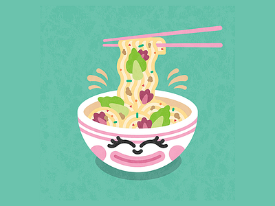 Tan Tan Ramen | Neko Neko, Melbourne bowl cartoon cartoon design character character design chop sticks illustration japanese noodles ramen vector