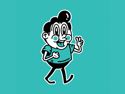 Mike Stretch boy brand branding cartoon character illustration kid logo man walking