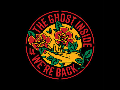 THE GHOST INSIDE flash sheet hand patch rose roses tatoo the ghost inside trad tattoo