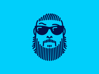 Bearded Bros branding icon line logo portrait single weight vector