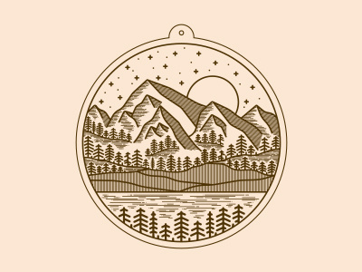 Destination // Separation badge design illustration line mountain single weighted vector