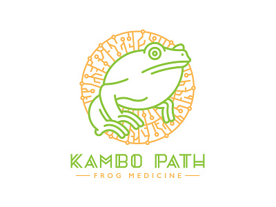 Kambo path badge branding frog kabmo logo tree frog