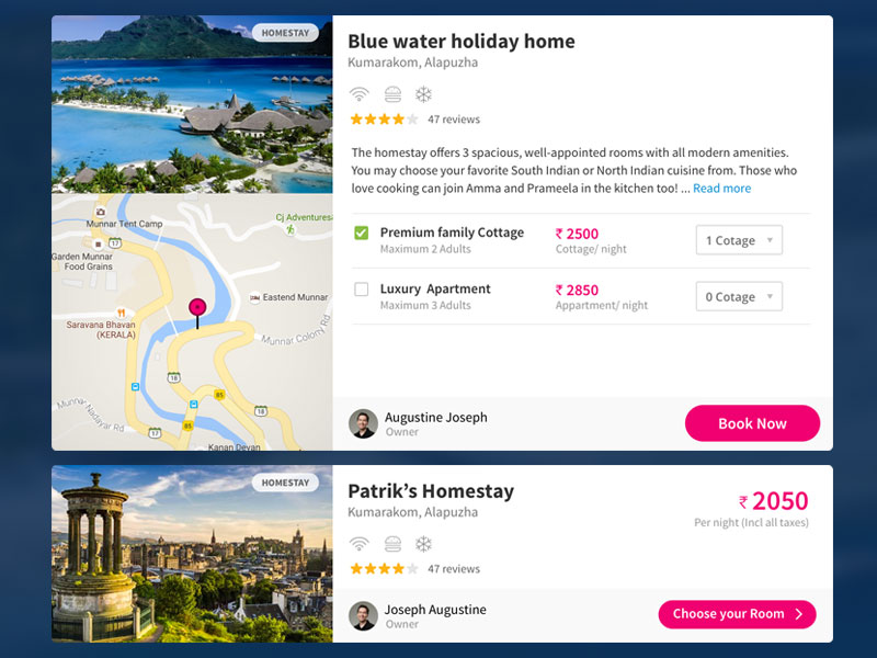 Hotel Listing by Joseph Augustine on Dribbble