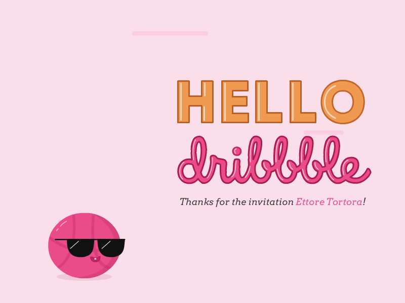 Hello Dribbble! animation ball debut first shot flash hello dribbble