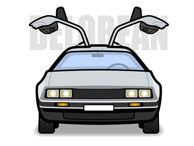 DeLorean branding car cmc illustration