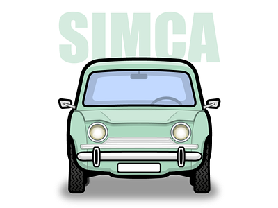 SIMCA car icon illustration illustrator