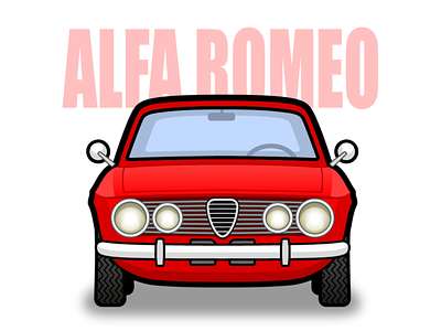 Alfa Romeo GT car design icon illustration illustrator