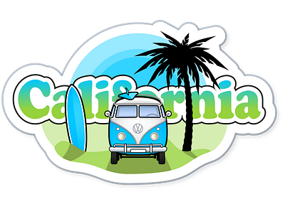 California Dreaming apple beetlebug california illustration illustrator imessage iphone stickers