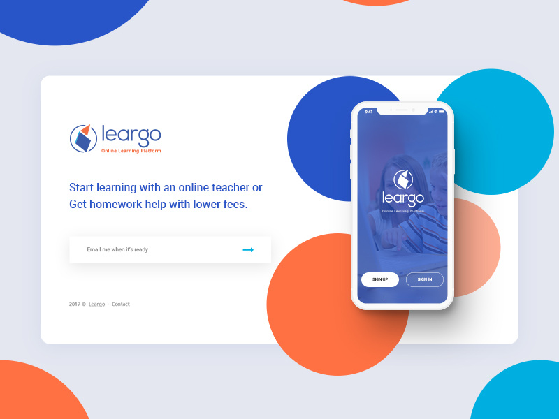 Leargo coming soon page design teachers parents students education projects homework teacher platform learning online leargo