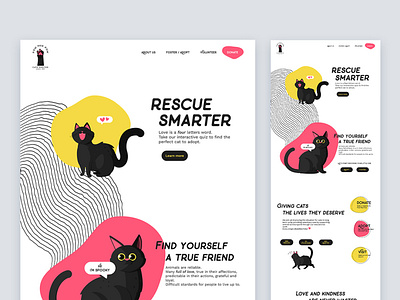 Cats shelter - Website - Adopt don't shop animal cats figma freelance graphic design rescue shelter ui uidesign uiux website