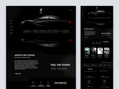 Knights Car Service Website black car car service chauffeur design graphic design knights motion graphics ui uidesign webdesign website