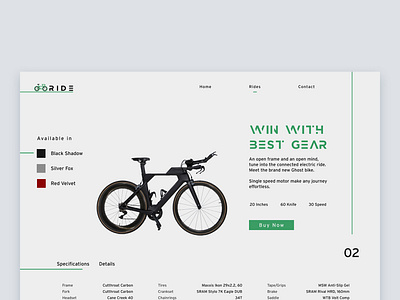 Bicycle - Ride - Website bike cycle cycling design sport ui uidesign webdesign website