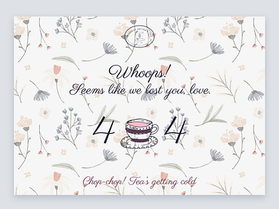 Maddest Hatter's Tea Website - Error 404 brits design flowers graphic design great britain motion graphics pattern tea tea time ui uidesign webdesign website