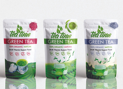 Tea Packaging Design coffee packaging design food label graphic design illustration label design packaging design pouch design pouch label product label design tea packaging