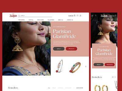 Jewellery Ecommerce website app design branding ecommerce jewellery ecommerce website landing page ui uiux ux