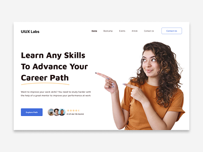 E-learning Landing page design | UI Design | Web Design