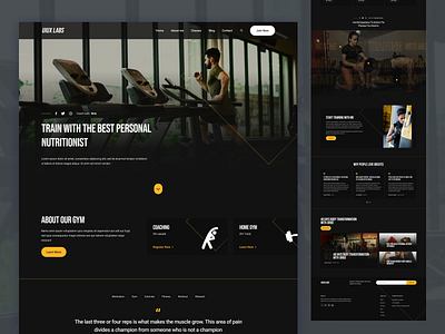 Fitness Landing Page body building cardio fitness fitness center gym header health homepage landing page lifestyle training ui ui design uiuxlabs ux web design website workout yoga