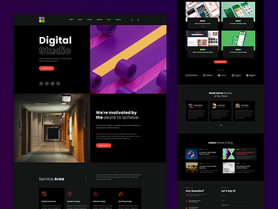 Digital Agency Homepage Design app design design design agency designstudio ecommerce fiverr landing page lead page ui uiux uiuxlabs ux web design website design