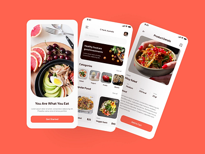 Health Food and Recipes Delivery App app app design branding design dinein ecommerce fiverr food illustration ios landing page logo recipe restaurant shreay goyal ui uiuxlabs ux