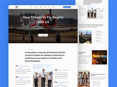 Aviation Fly Landing Page | UIUX Design Lab