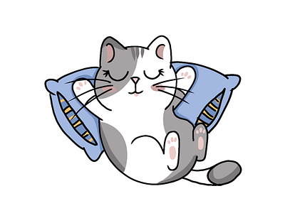 sleepy cat cat illustration mmzartwork sticker