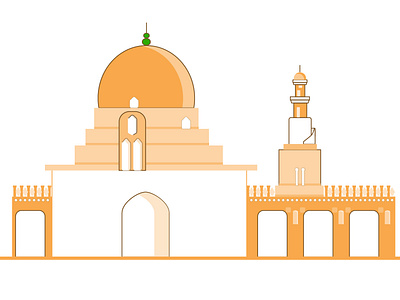 Ahmad ibn Tulun's Mosque architechture art design egypt flat illustration mosque outline urban design vector