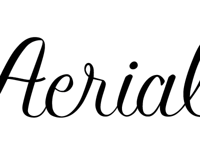 Aerial Script hand lettering script vector
