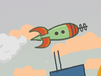 Retro Rocket Ship illustration