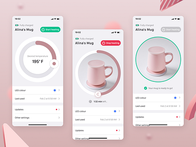 Coffee Mug appconcept ios mobileappdesign smart home user interface design