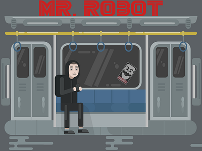 Mr. Robot code elliot flat fsociety hacker illustration mrrobot show subway tech