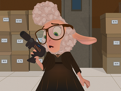 Zootopia Sheep Dawn Bellwether character comedy dawn bellwether digital art film gun illustration sheep zootopia